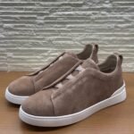 ZEGNA Triple Stitch sneakers "Beige Suede with White Sole"