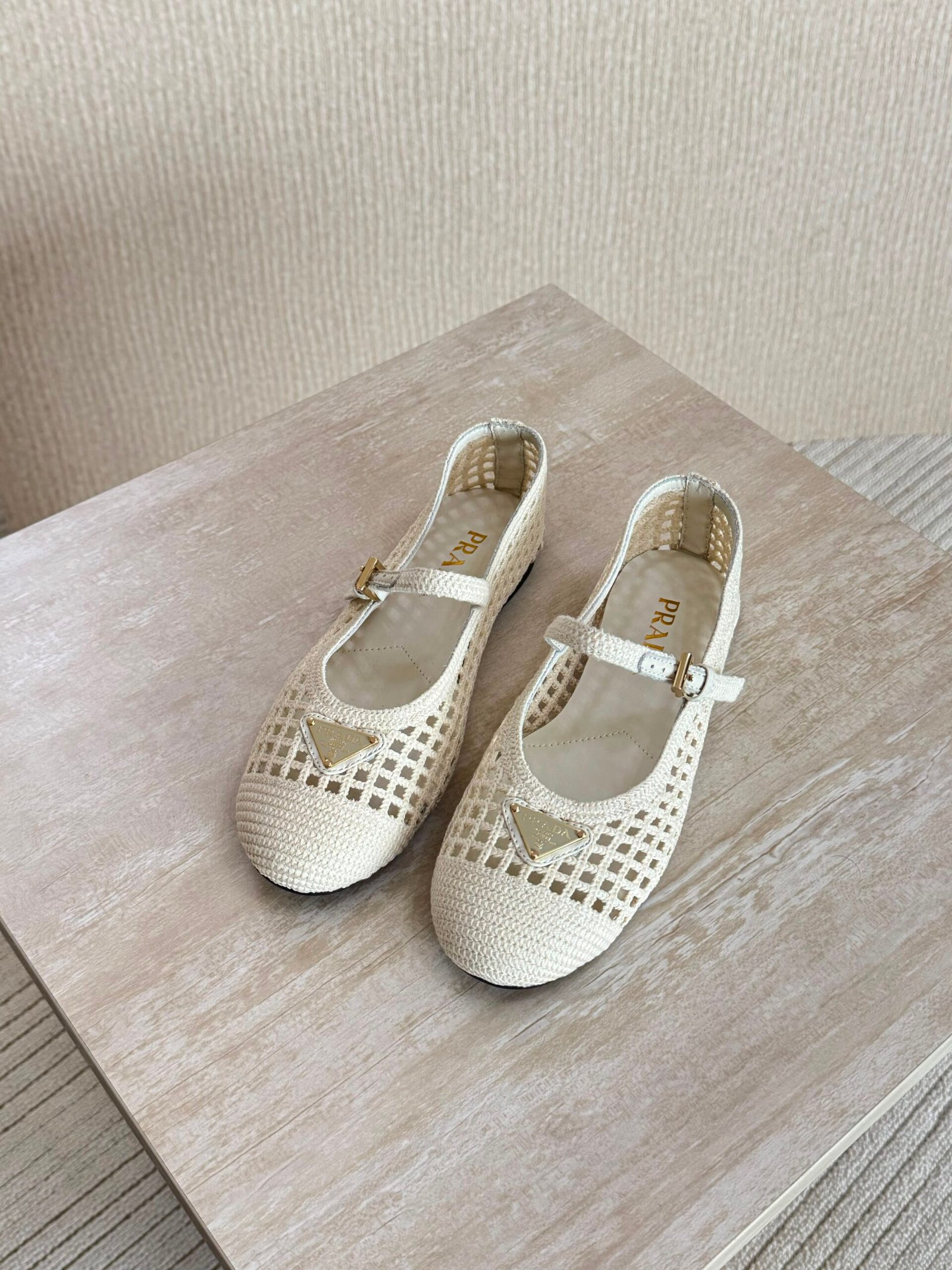 WhatsApp Image 2026-07-02 at 21.23.50 (4) PRADA Crochet Ballerinas"White" - Image 1