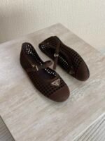 PRADA Crochet Ballerinas"Brown" - Image 3
