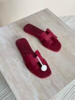 Hermés Oran Sandal "Maroon" - Image 4