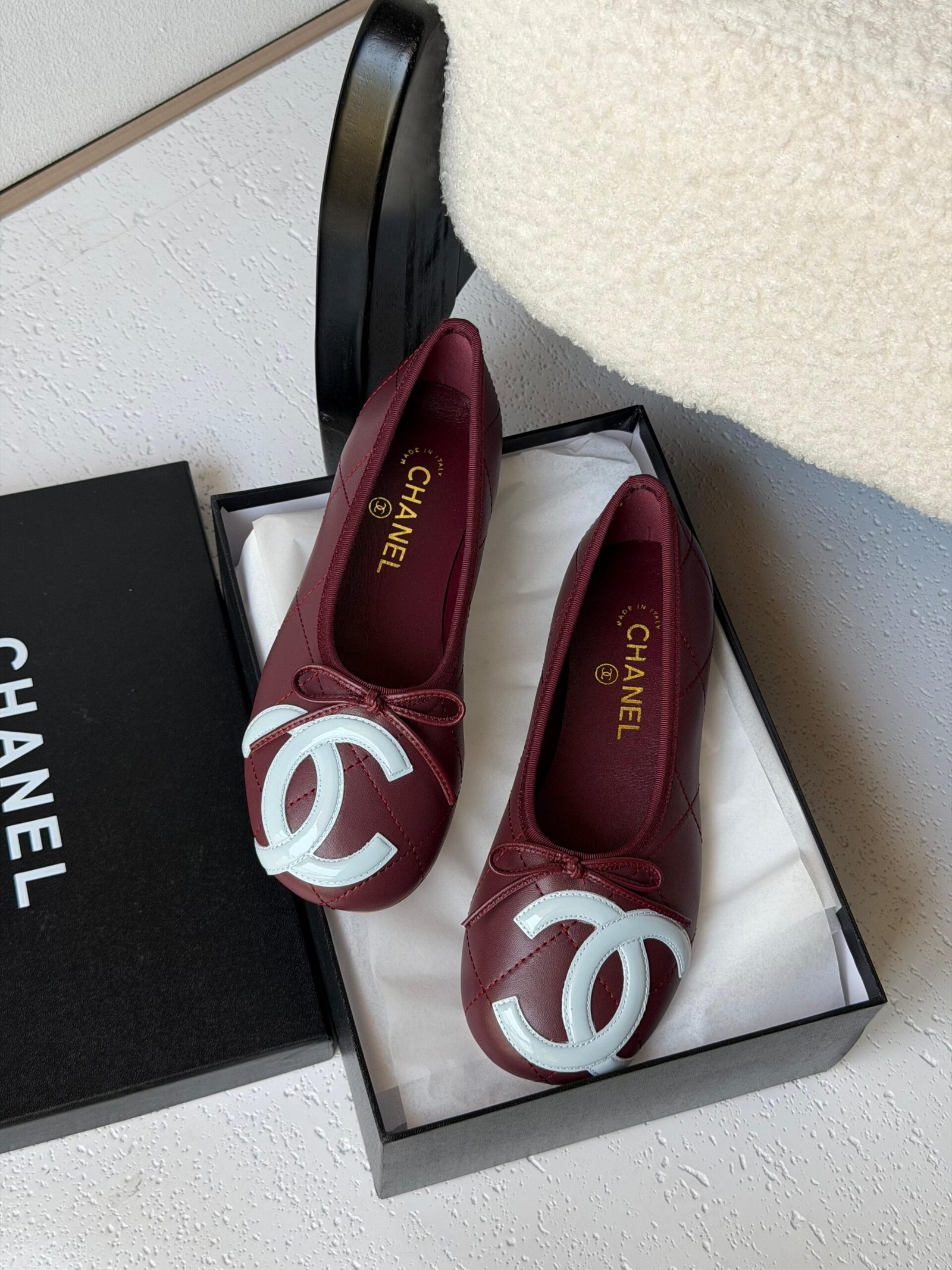 WhatsApp Image 2026-07-05 at 04.11.02 (2) Chanel Ballet Flats"COCO BEACH 2026 collection" burgundy - Image 1