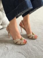Aquazzura Itilian Flirt 75 sandal "Gold" - Image 2