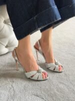 Aquazzura Itilian Flirt 75 sandal Silver" - Image 2