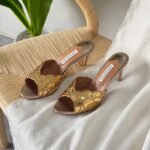 Aquazzura Ce Soir 75 Mules "Gold"