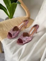 Aquazzura Ce Soir 75 Mules "Pink"