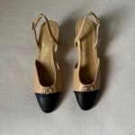 Chanel slingback Heels "Beige and Black combination"