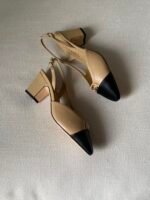 Chanel slingback Heels "Beige and Black combination" - Image 2