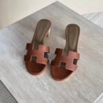 Hermés Oran Heels "Classic Brown with Tan insole"