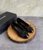 Channel Crocodile Embossed Patent Ballet Flats "Black" - Image 2