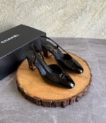 Channel Crocodile Embossed Slingback Heels - Image 2