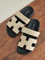 Hermès Chypre sandals "Dark Cream Leather Strap" - Image 3