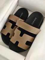 Hermès Chypre sandals "Beige/Grey" - Image 2