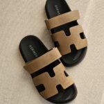 Hermès Chypre sandals "Beige/Grey"