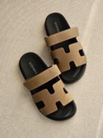 Hermès Chypre sandals "Beige/Grey"