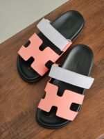 Hermès Chypre sandals "Rose Pink & White" - Image 3