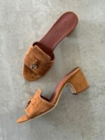LORO PIANA Summer Charms Heel Sandal Suede Goatskin - Image 2