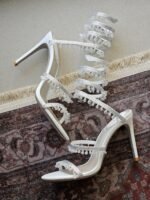 René Caovilla White Satin Chandelier sandals - Image 2