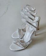 René Caovilla White Satin Chandelier sandals - Image 4