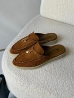 Loro Piana Summer Charms Walk Loafers "Brown Suede" - Image 3