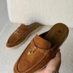 Loro Piana Summer Charms Walk Loafers "Brown Suede"
