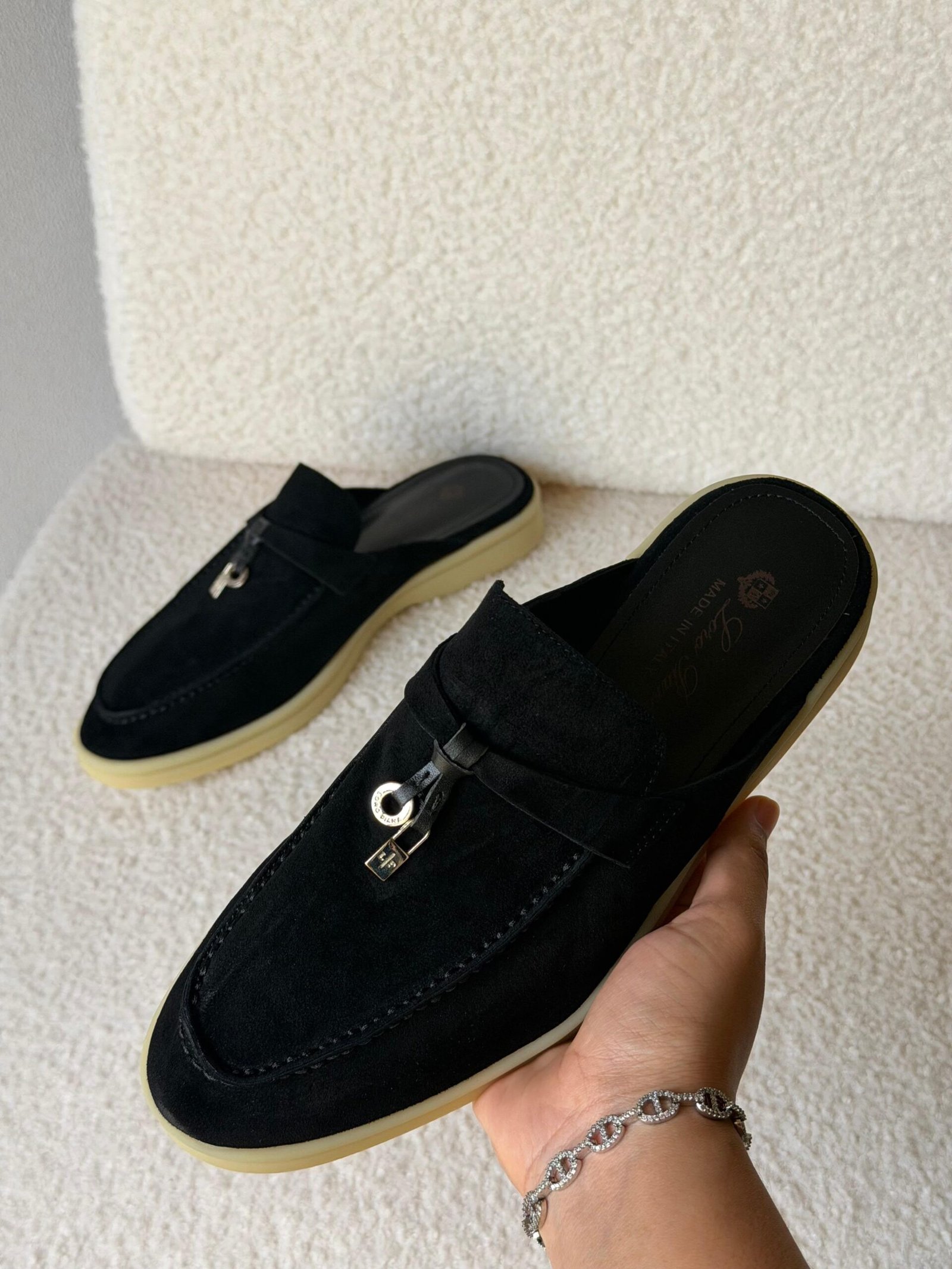 WhatsApp Image 2026-07-17 at 18.02.28 (1) Loro Piana Summer Charms Walk Loafers "Black" - Image 1