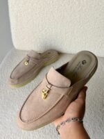Loro Piana Summer Charms Walk Loafers "Beige Suede"