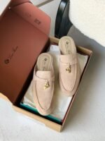 Loro Piana Summer Charms Walk Loafers "Beige Suede" - Image 2