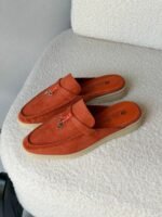 Loro Piana Summer Charms Walk Loafers "Vibrant Orange" - Image 3