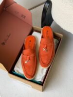 Loro Piana Summer Charms Walk Loafers "Vibrant Orange" - Image 2