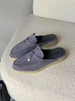 Loro Piana Summer Charms Walk Loafers "Grey Suede" - Image 3