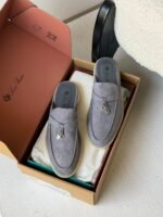 Loro Piana Summer Charms Walk Loafers "Grey Suede" - Image 2