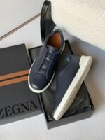 ZEGNA Triple Stitch SecondSkin sneakers "Navy Blue" - Image 3