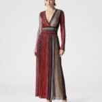Missoni Amabile Dress features a vibrant, multi-colored striped with a flattering V-neckline
