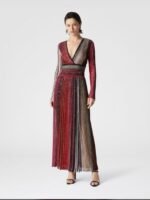 Missoni Amabile Dress features a vibrant, multi-colored striped with a flattering V-neckline