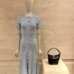 Sky-Blue SANDRO knit maxi