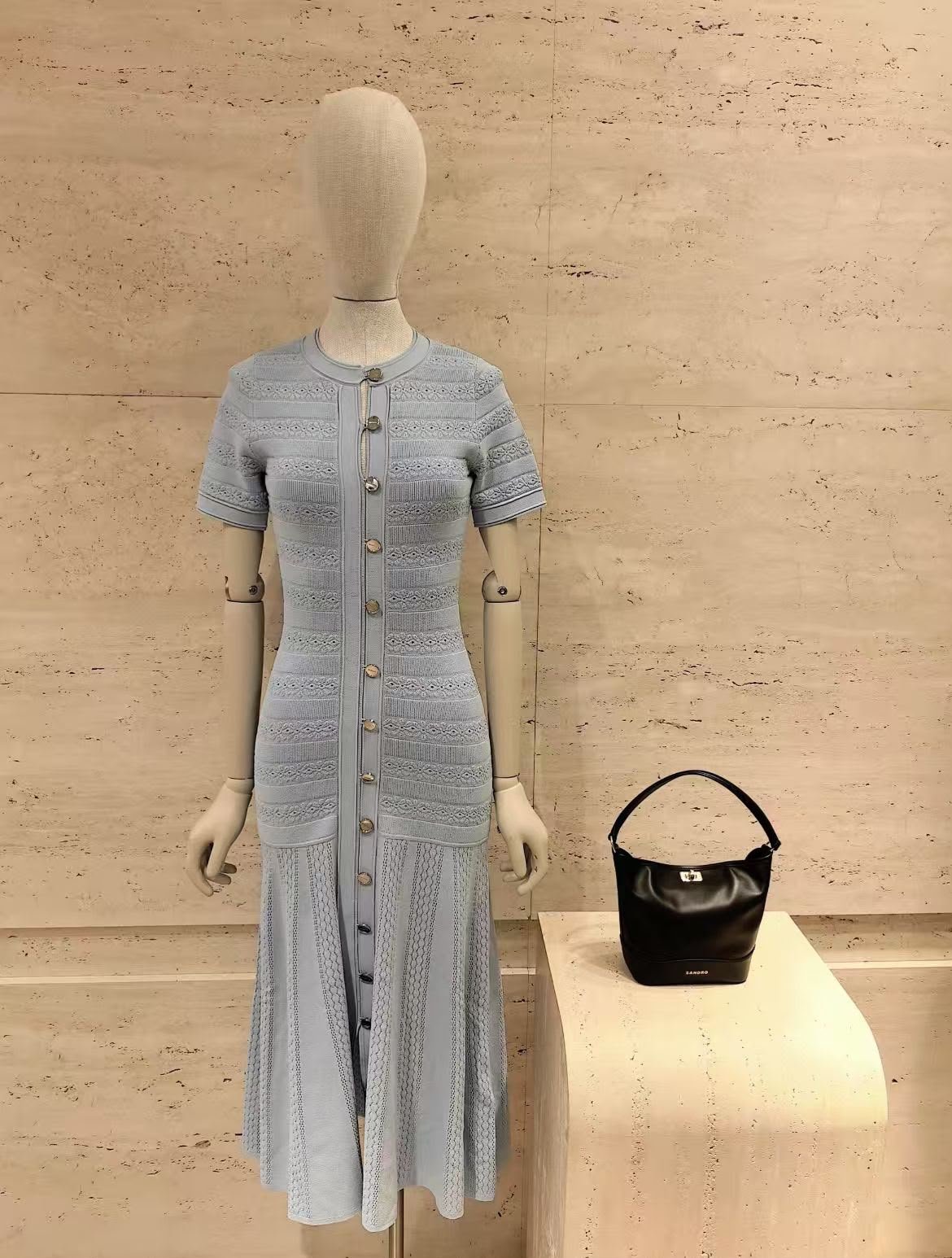 WhatsApp Image 2026-07-17 at 23.33.34 Sky-Blue SANDRO knit maxi - Image 1