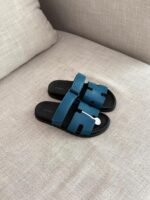 Hermès Chypre sandals Blue Shade palissandre calfskin design "FOR MEN" - Image 3