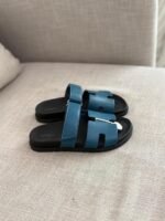 Hermès Chypre sandals Blue Shade palissandre calfskin design "FOR MEN" - Image 4