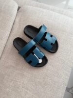 Hermès Chypre sandals Blue Shade palissandre calfskin design "FOR MEN" - Image 2