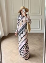 Pucci Soleil-print chemisier dress "Long-Sleeved slim-fit silhouette with a pointed collar" - Image 4