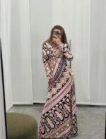 Pucci Soleil-print chemisier dress "Long-Sleeved slim-fit silhouette with a pointed collar" - Image 6