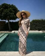 Pucci Soleil-print chemisier dress "Long-Sleeved slim-fit silhouette with a pointed collar" - Image 5