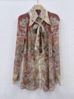 Zimmermann Rebellion pussy-bow blouse and matching flare pant "intricate floral paisley print" - Image 2