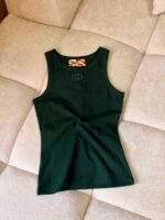 GUCCI tank top a vibrant check- patterned interior tag & a prominent embroidered emblem on the chest - Image 2