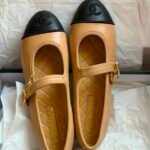 Chanel Two-Tone Lambskin Mary Jane ballet flats "Beige/Black"
