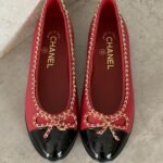 Chanel Mary Jane ballet flats "Red & black"