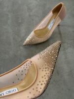 Jimmy Choo LOVE PUMPS "Ballet Pink degradé crystals mesh upper with a pointed toe" - Image 4
