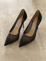 Jimmy Choo LOVE PUMPS "Black degradé crystals mesh upper with a pointed toe"