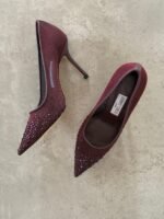 Jimmy Choo LOVE PUMPS "Burgundy degradé crystals mesh upper with a pointed toe" - Image 4
