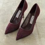 Jimmy Choo LOVE PUMPS "Burgundy degradé crystals mesh upper with a pointed toe"